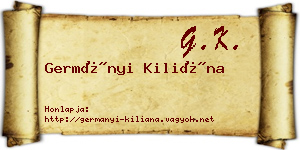 Germányi Kiliána névjegykártya